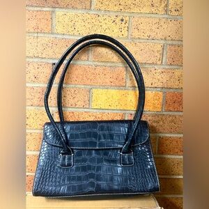 Tommy Hilfiger Crocodile pattern black purse